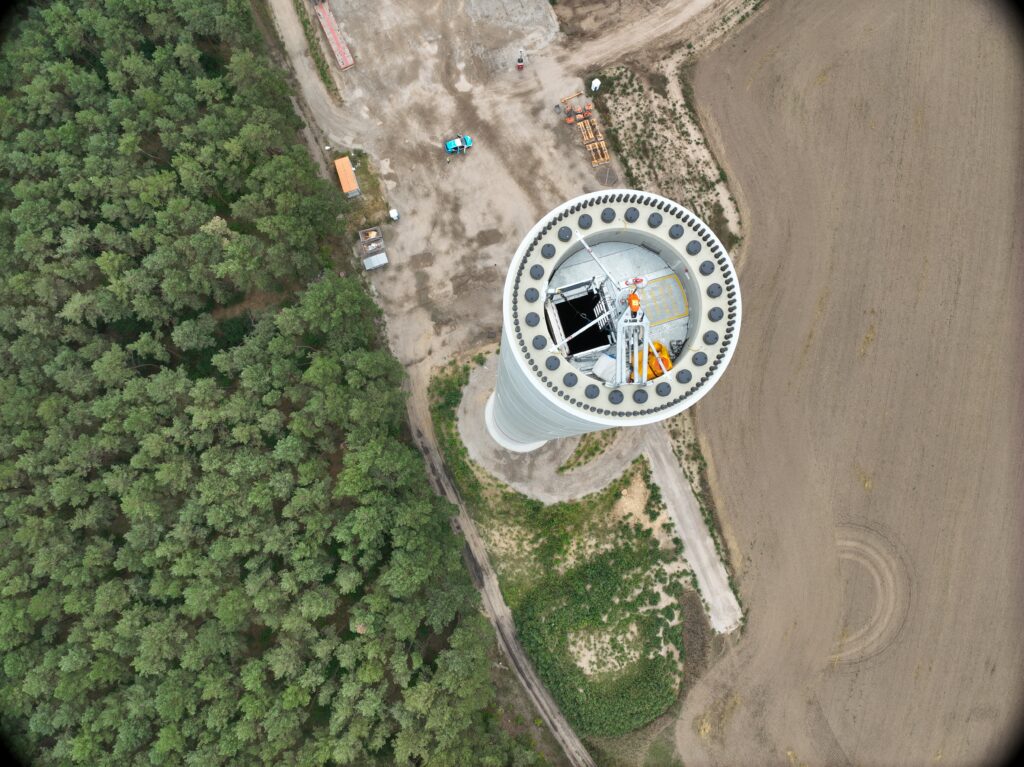 Sockel einer Windenergieanlage in Bau